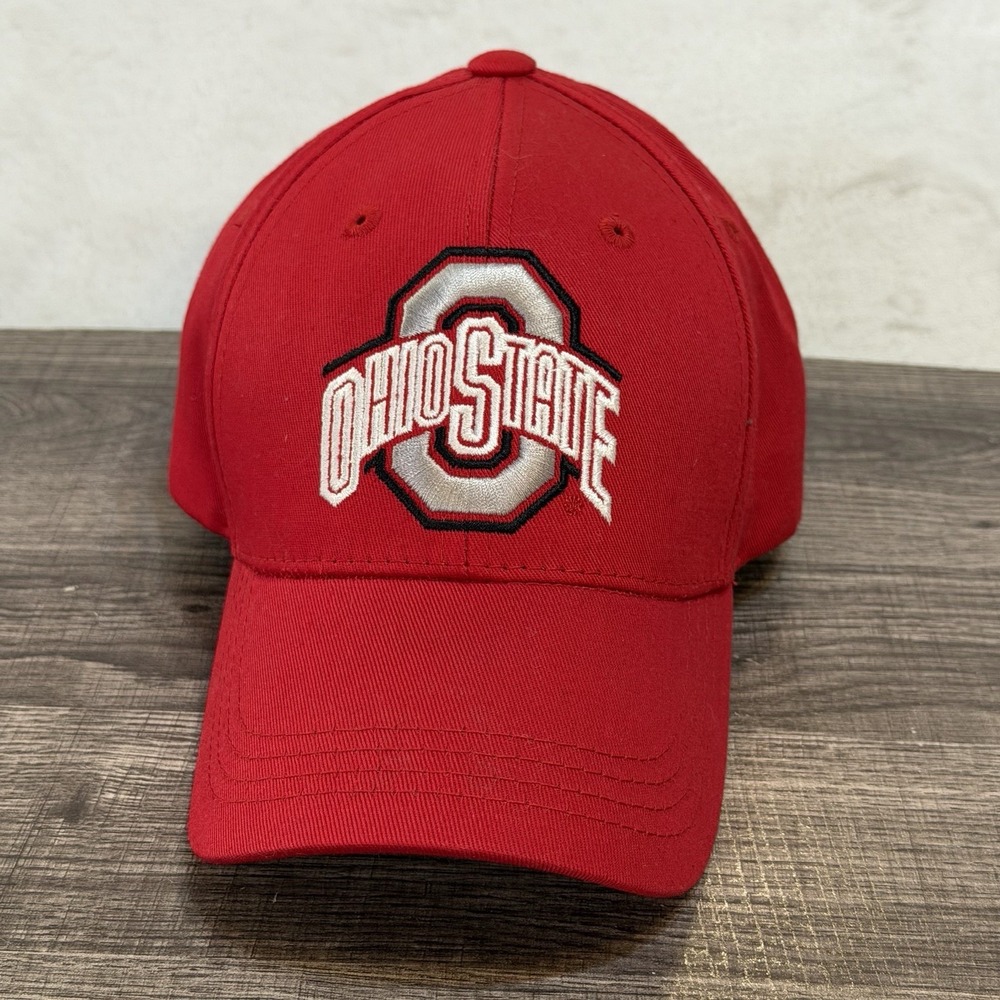 Ohio State Buckeyes Red Adjustable Hat College Football Youth Kids Curved Bill